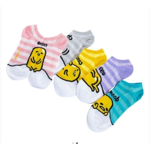 New! Gudetama™ Ladies No-Show Socks 5-Pack Adorable! - Picture 1 of 2